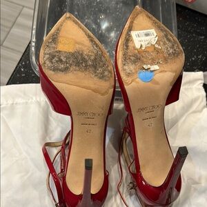 Jimmy Choo Red Stiletto Heels Slingback Pumps